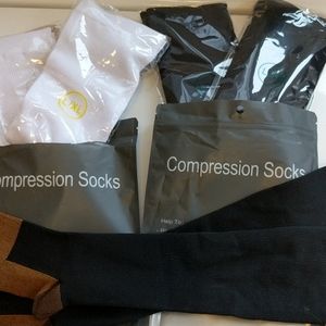 Copper Compression socks 2 black 2 white new